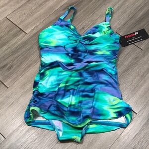 COCO REEF 36DDD Water Color Waves 1-Piece‎ Adjustable Strap Swimsuit